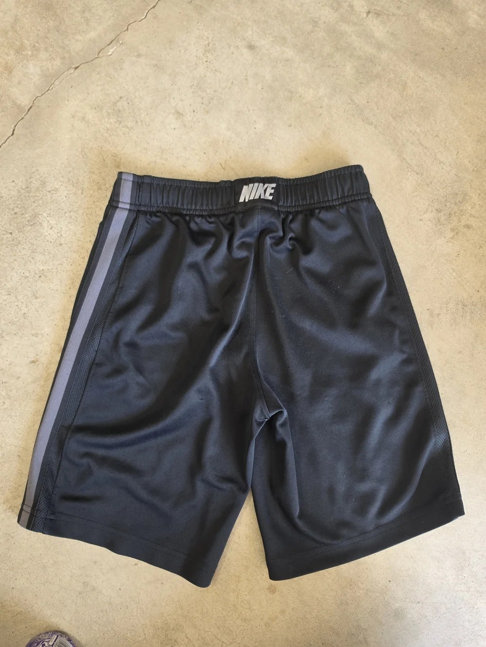 Nike Boy's Black Athletic Shorts with Stripe